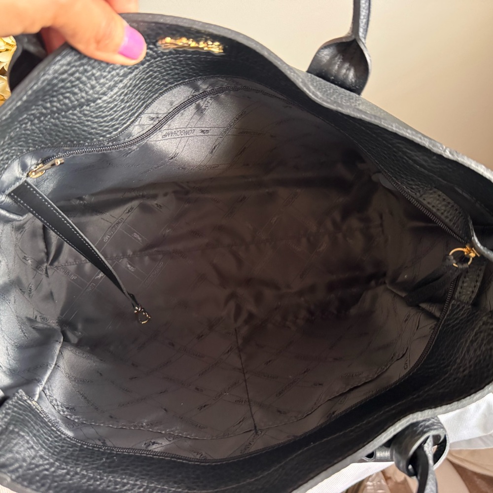 Longchamp Black Leather Tote Bag - Picture 7 of 13
